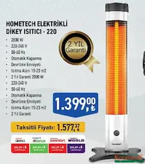 HOMETECH ELEKTRİKLİ DİKEY ISITICI-220